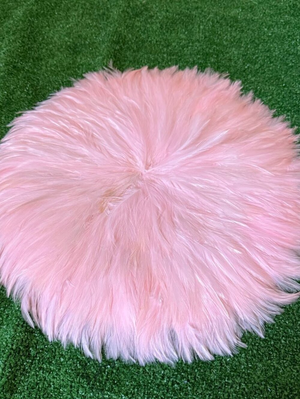 4 Round Pink Feather Placemat Glam Boho Wedding Table Decor Centerpiece NEW